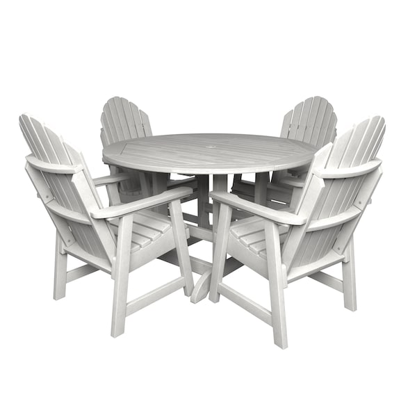 Highwood Usa Hamilton 5pc Round Outdoor Patio Furniture Dining Set AD-DNA48-WHE - main